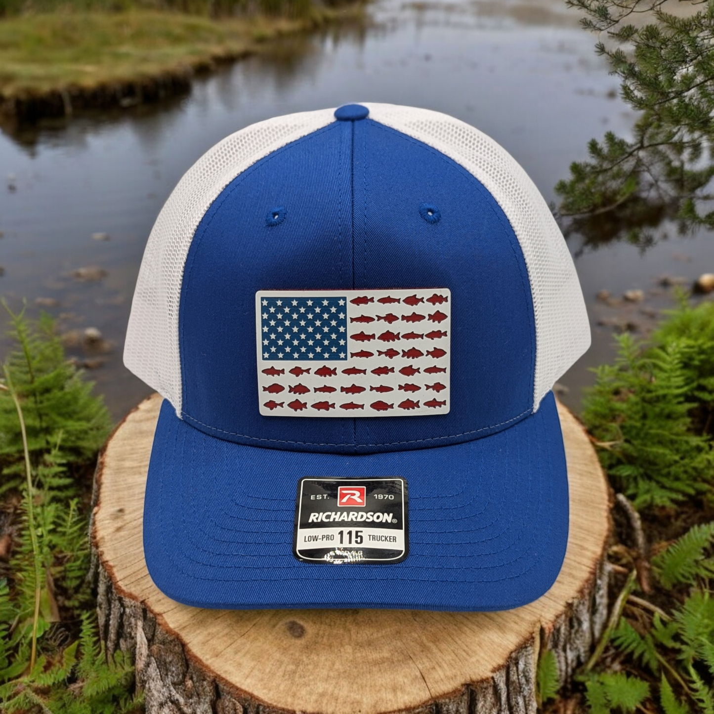 Red White & Blue Fishing Flag Hat
