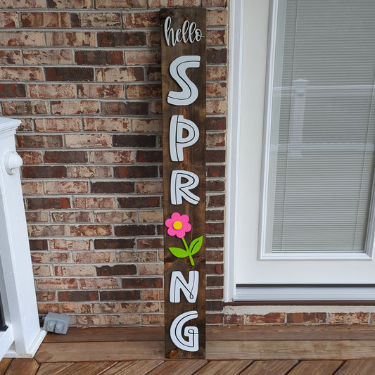 Hello spring porch sign