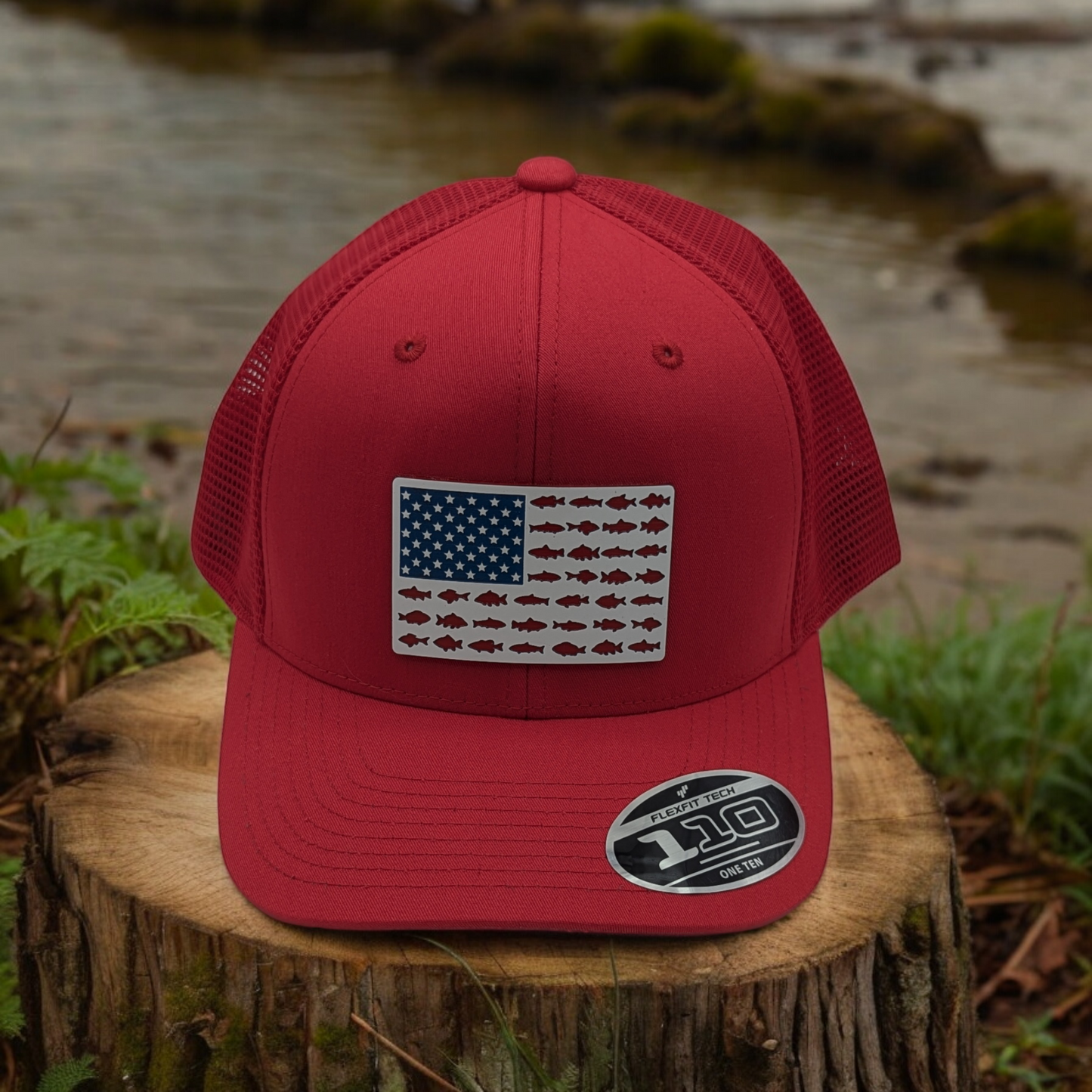 Red White & Blue Fishing Flag Hat