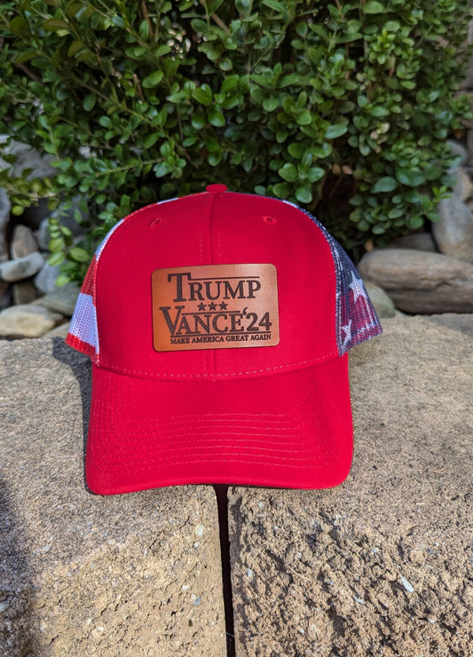 Trump/Vance 2024 Leather Patch Hat