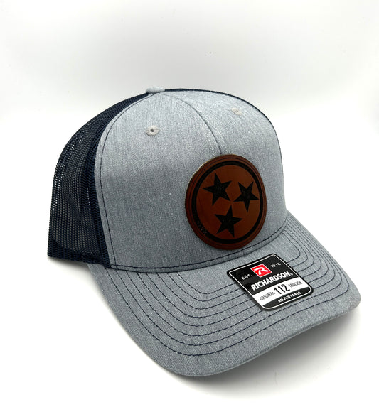 Tri Star Leather Patch Hat