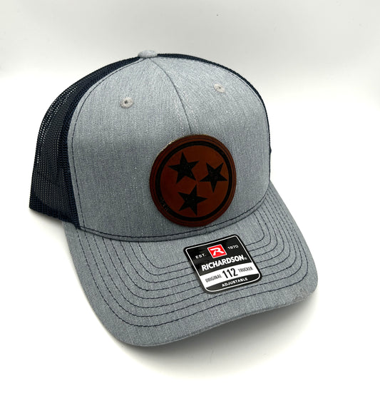 Tri Star Leather Patch Hat