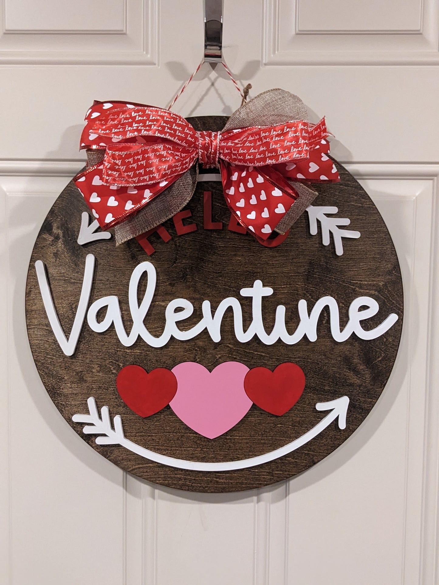 Valentine Door Sign | Valentine Door Hanger | Valentines Front Door Decor | Hello Valentine | Valentines Wreath | Valentine's Door Wreath | Valentines Hanger