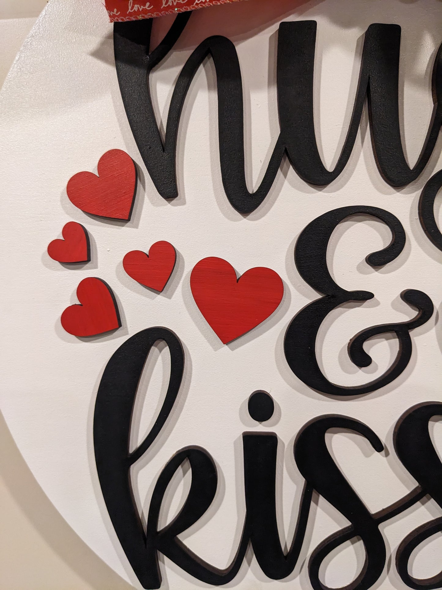 Hugs & Kisses | Valentine Door Sign | Valentine Door Hanger | Valentines Front Door Decor | Hello Valentine | Valentines Wreath | Valentine's Door Wreath | Valentines Hanger